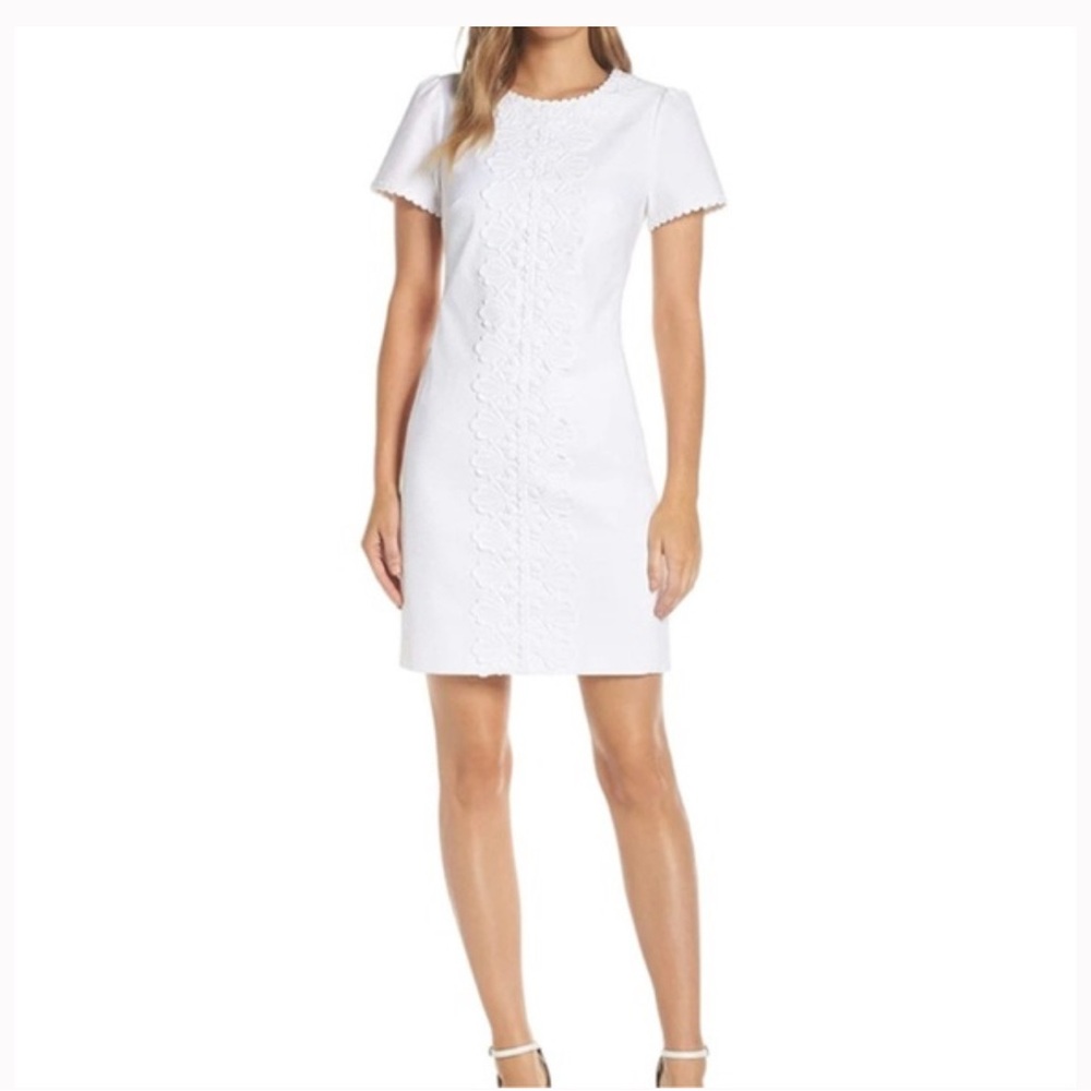 NWOT Lilly Pulitzer Maisie Stretch Piqué Shift Dress Resort White size 16